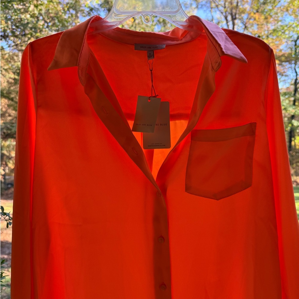 Skies Are Blue Orange Blouse - Picture 2 of 4